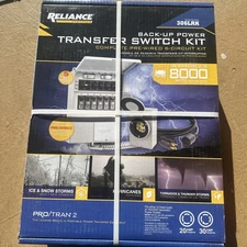 Reliance 306LRK 30Amp BackUp Power Manual Transfer Switch PreWired 6 Circuit Kit