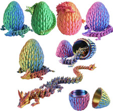 12Inch 3D Printed Dragon Egg,Mystery Crystal Dragon Fidget Toys,Articulated Drag