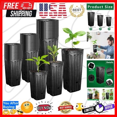 Eco-Friendly Deep Plant Containers - Includes 60 Pots for Indoor & Outdoor Use