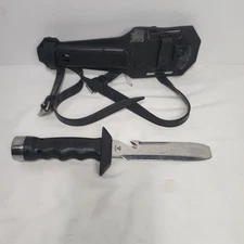 Vtg Axe/Shield WENOKA Weighted Diving Knife w/Sheath 8437 STAINLESS JAPAN *Read*