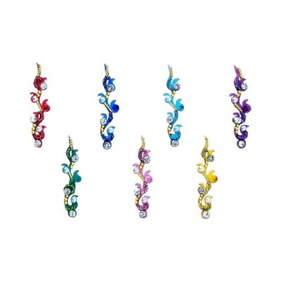 Stunning Long Bollywood Multicolor Stone work Bindi For Women eye-catching Tatoo