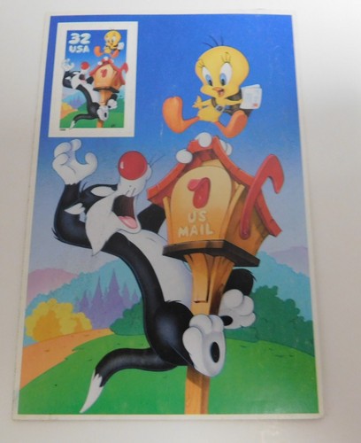 Mixed Bugs Bunny Cartoons Single Label Panel Cards 32-34 Cent First Class Stamps - Picture 3 of 5