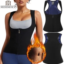 Womens Sauna Suit Sweat Vest Waist Trainer Fitness Body Shaper Workout Tank Tops