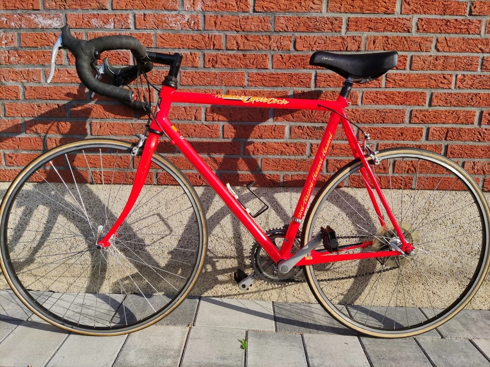 Neon Rotes 59cm Cycletech Retro Rennrad Vintage, Shimano, Groß, Stahl - Bild 2 von 4