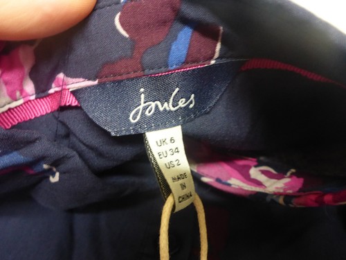 Joules 207642 Elvina Navy Spaced Floral Button Front Woven Shirt Top Ladies Sz 6 - Picture 10 of 11