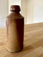 H.D. RAWLINGS Stoneware Ginger Beer Bottle - Denby Pottery Derby 6 Stamp 17 cms