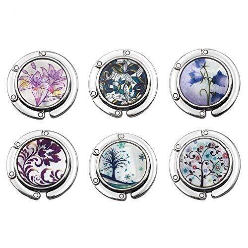 Handbag Hanger Set of 6 Foldable Purse Hook Purse Table Hook Holder Flower an... - Picture 1 of 9
