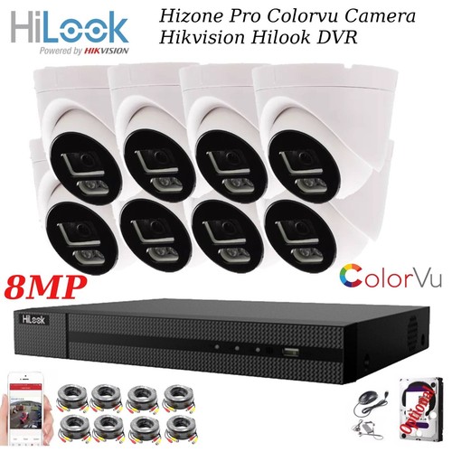 KIT DE CÁMARA DOMÉSTICA HIKVISION HILOOK 4K 5MP CCTV SISTEMA DVR HD 24/7 HORAS A TODO COLOR - Imagen 2 de 33
