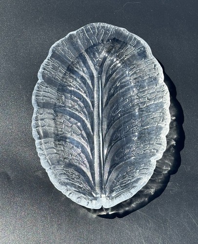 Vintage Orrefors Sweden Glass Leaf Dish/Bowl