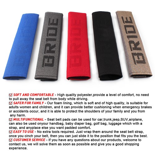 2X Gray Seat Belt Cover Shoulder Pads Fabric Racing Seat Material - Picture 11 of 11