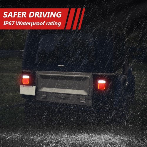 5x7" LED Headlight Hi/Lo+LED Tail Light Reverse Lamp For Jeep Wrangler YJ 87-95 - Picture 11 of 12
