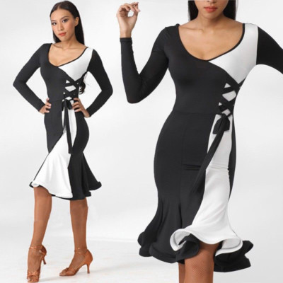 Ballroom Latin Rumba Practice Dress Dance Party Rhythm Dress Salsa Performance