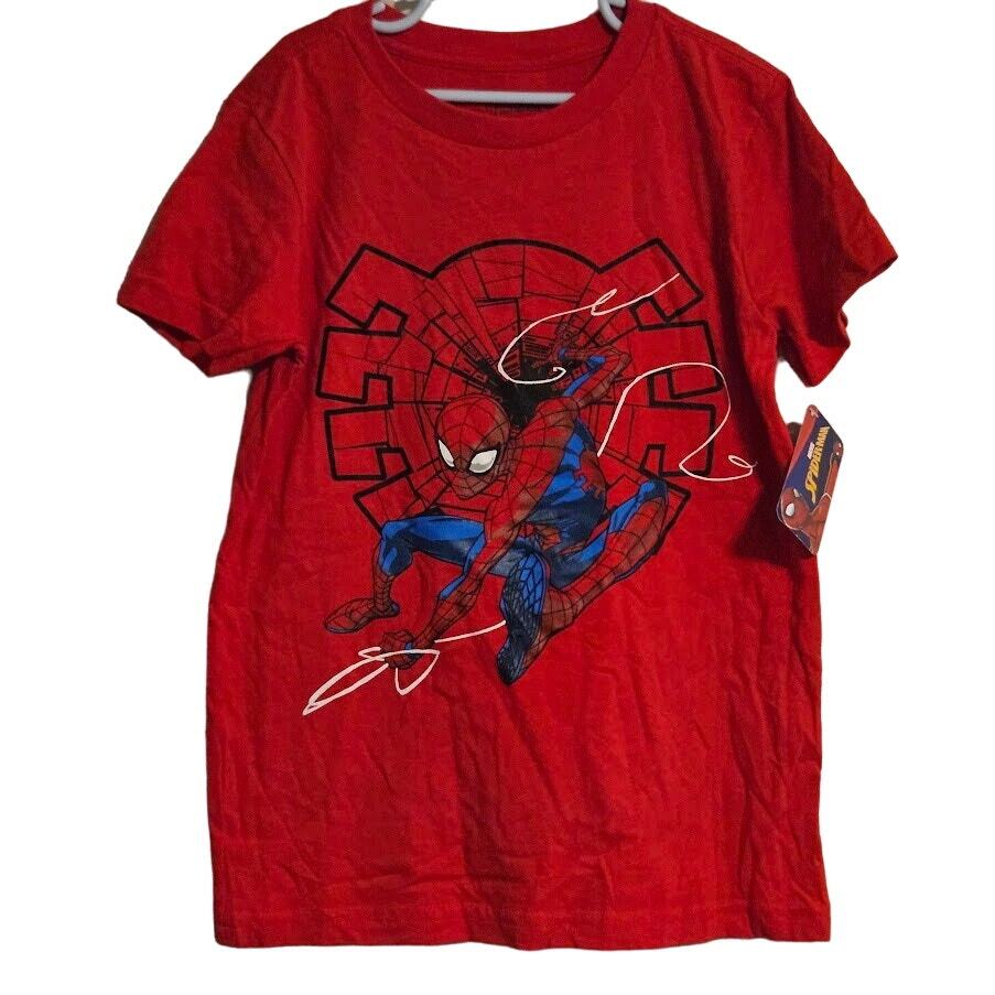 Graphic Tshirt Boys Spiderman T Shirt Kids Size 12 Red Marvel