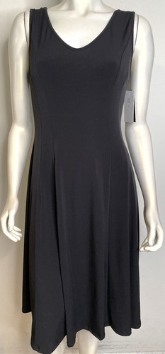 Clara Sunwoo Black Knit Sleeveless Swing Dress NWT S Flared Skirt Fitted NEW
