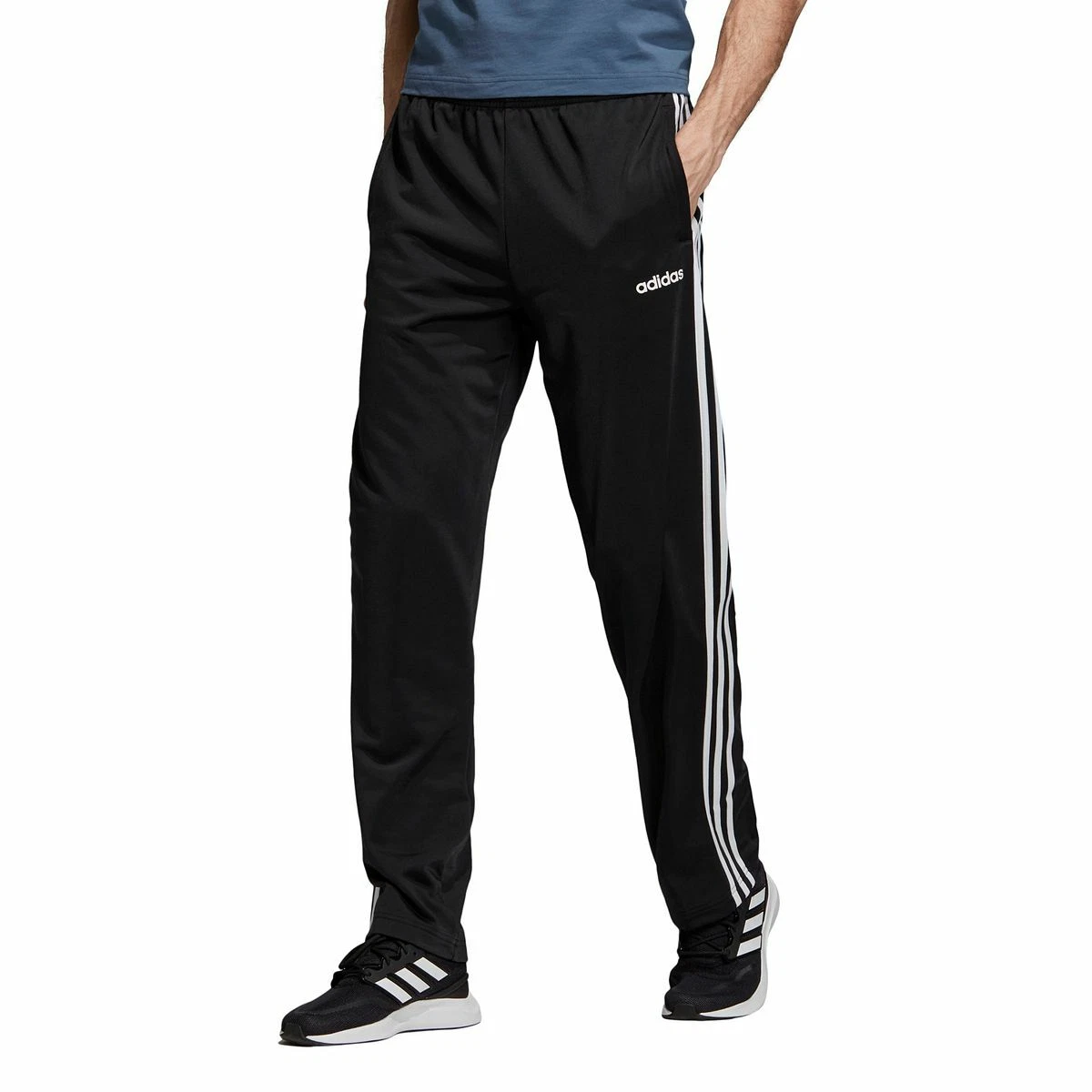 Adidas Size: MEDIUM Tricot Track Pants Tapered Zip Ankle Black White