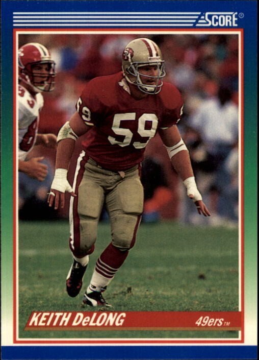 1990 SCORE NFL FOOTBALL Trading Card #392 - KEITH DeLONG, San Francisco 49'ers