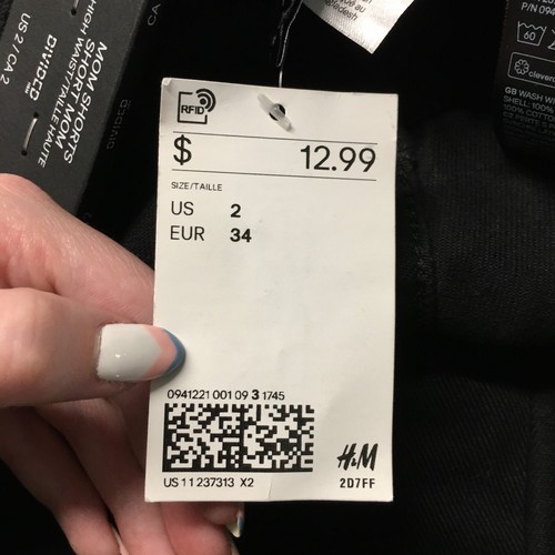 Divided By H&M Mom Shorts Womens 2 (actual 26x4) Black High Rise 5 Pockets NEW - Picture 16 of 21