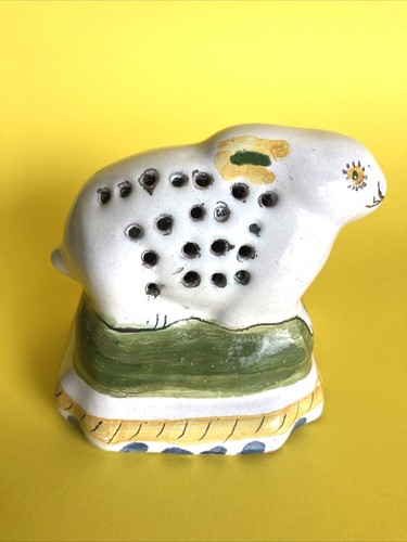 Vintage Ceramic Rabbit Authorized Copy Native Niave Flowers Frog- Portugal - Picture 3 of 12