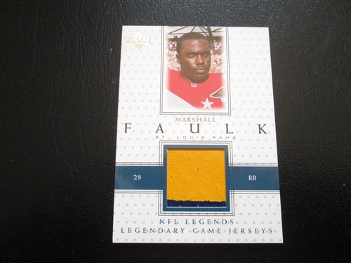 MARSHALL FAULK 2000 UPPER DECK LEGENDS LEGENDARY AUTHENTIC GAME WORN JERSEY CARD