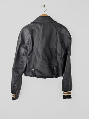 COACH 1941 Women's Sz XS 0 Black Leather Baseball Motorcycle