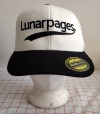 Lunarpages Web Hosting Baseball Cap Hat White Black 7 1/4 - 7 5/8 Fitted