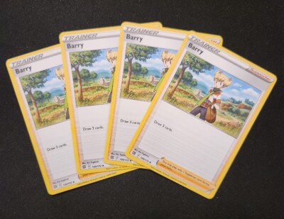 Barry 4x Trainer Playset Supporter 130/172 Brilliant Stars SWSH Pokémon ...