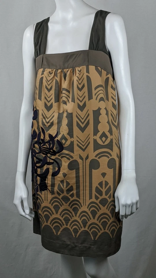 VESTIDO DE VERANO FLOREAT ANTHROPOLOGIE TOTALMENTE FORRADO SEDA Y ALGODÓN SIN MANGAS TALLA 4 Foto 2 de 4