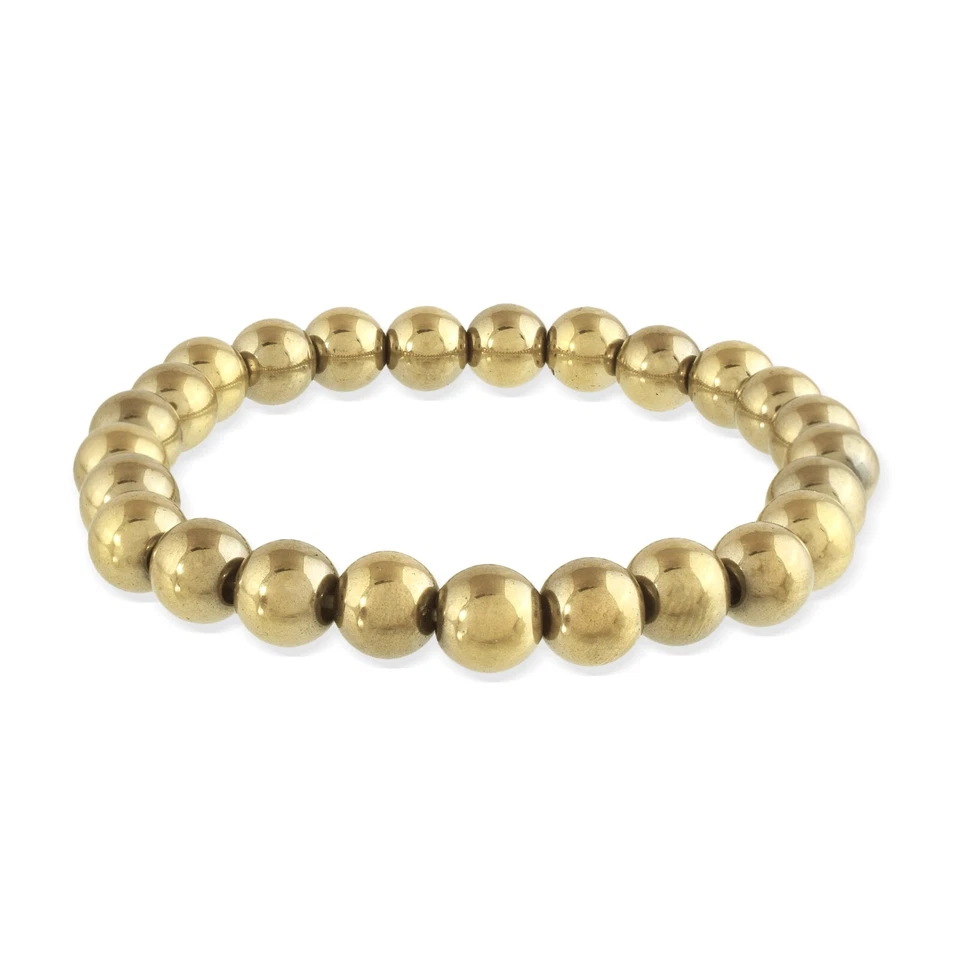 Natural Dorado Pirita 8mm Cuentas Redondas Mano Elástico Curación Gema Pulsera - Imagen 2 de 4