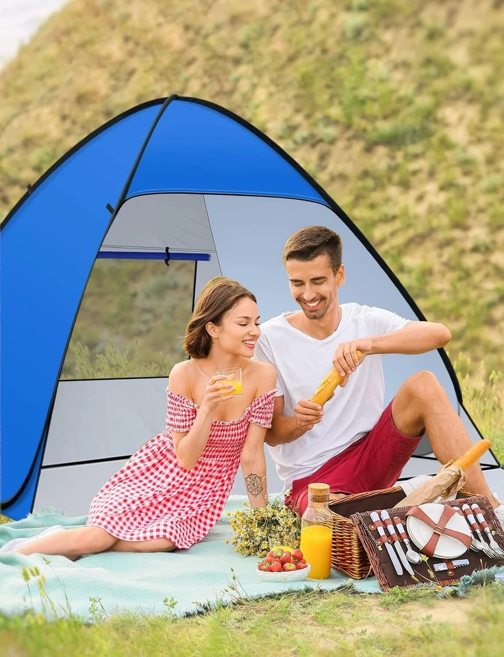 Tienda de Playa Pop Up 2-4 Personas | UPF 50+ con Puerta Cremallera - Imagen 4 de 4