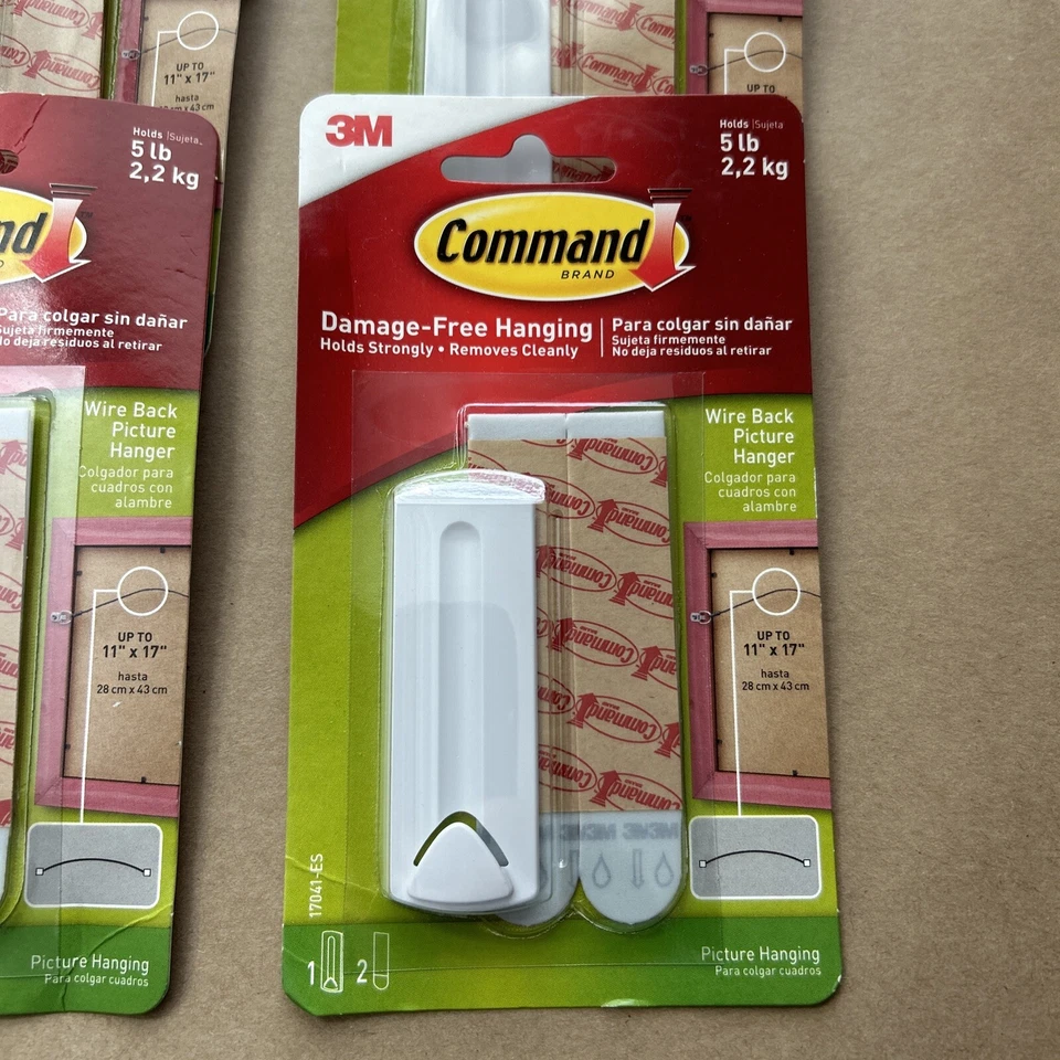 Colgante 3M Command libre de daños 5 libras - Lote de 16 perchas y 32 tiras Foto 2 de 4