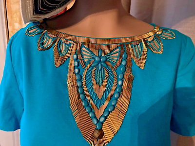 $395 FAB LUX ANNE KLEIN NEW YORK BEJEWLED SHEATH LETS PARTY DRESS TURQUOISE  NU 4 | eBay