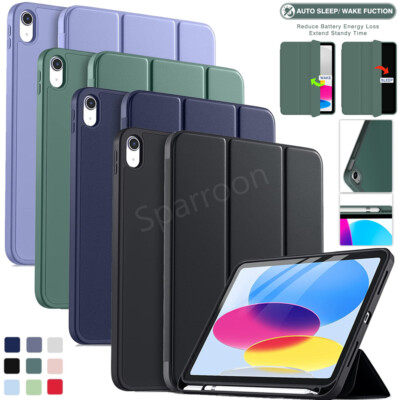 Smart Case with Pencil Holder Leather Cover For iPad 6/7/8/9/10th Air 5/4th Pro