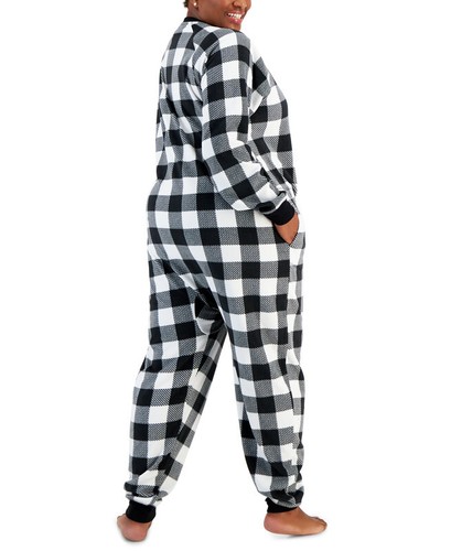Family PJ's Women's Plus Size Checkered One-Piece Pajamas (Buffalo Check, 2X) - Picture 2 of 3