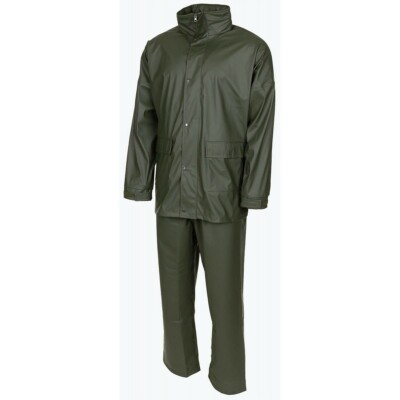 MFH Herren Regenanzug 2-teilig Jacke Arbeitshose Angeln Premium Olive