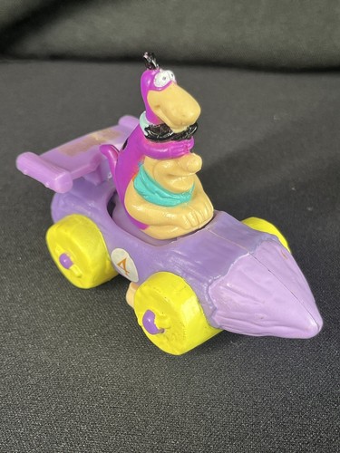 Flinstones Car With Fred Flintstone And Dino, Hanna-Barbera, Vtg Burger King Toy - 第 1/7 張圖片