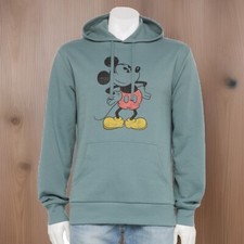 Disney Mickey Mouse Men's Long Sleeve Fleece Hoodie, Size: Medium, Grey, New
