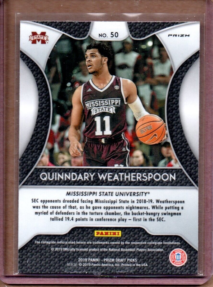 その他 19-20Panini Prizm Q.WEATHERSPOON PSA 10 2019 PANINI PRIZM DRAFT PICKS QUINNDARY WEATHERSPOON ROOKIE