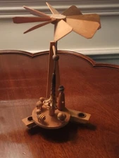 Vintage German Christmas Carousel Candle Windmill Animal scene, Erzgebirge GDR