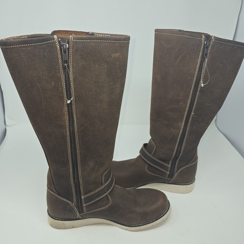 Durango 14 Inch Engineer Wedge Boots Slate Brown Leather Fashion Womens 7W - Picture 4 of 8