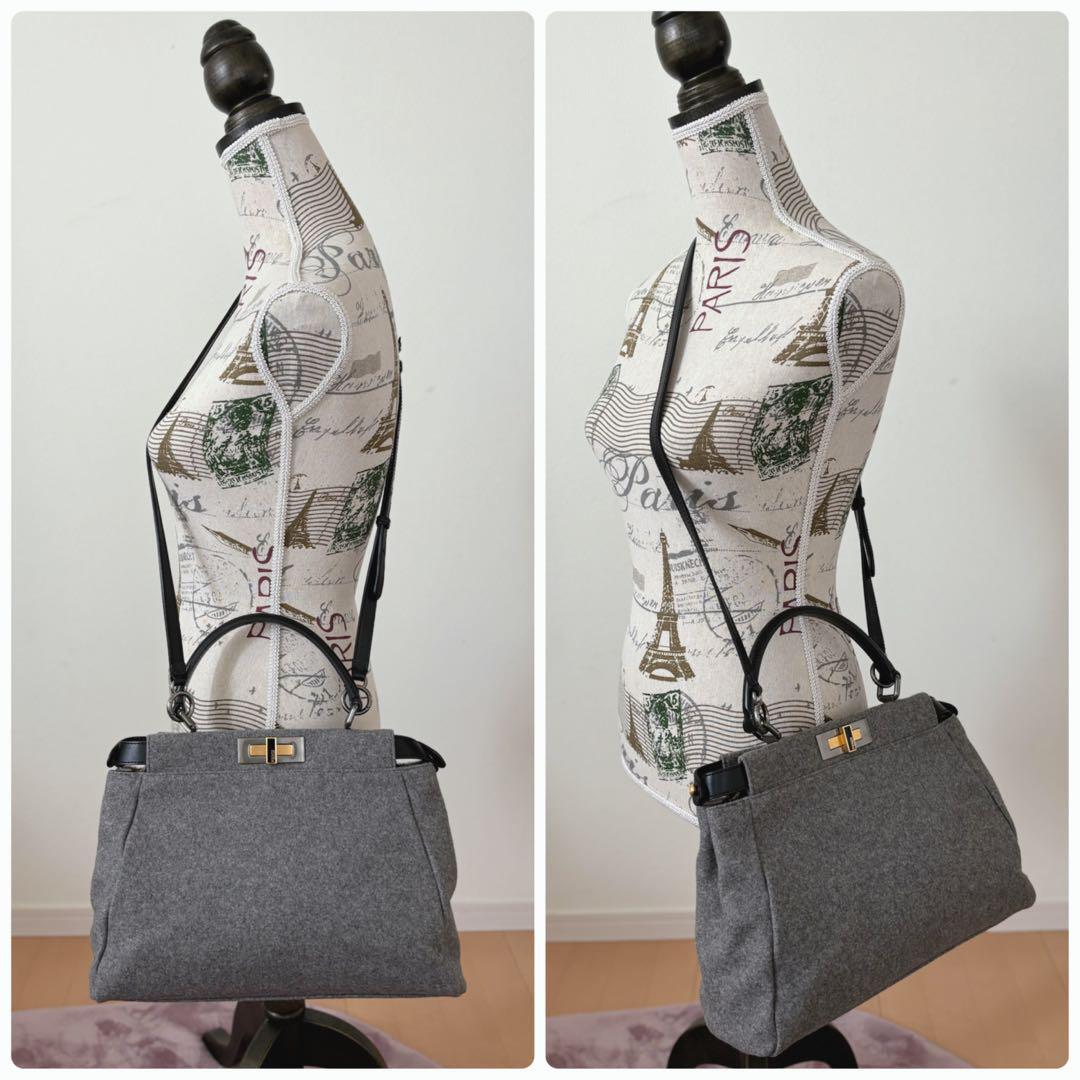 ★関税込み★ ※要在庫確認 FENDI GREY PEKABOO HAND BAG Fendi/Peekaboo/Fendi/Handbag/Shoulder/2Way/Felt | eBay