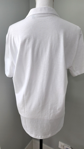 Theory Womens White Short Sleeve Collared Pullover Top Size MEDIUM NEW - Picture 4 of 9