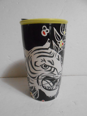 Starbucks White Tiger Ceramic Tumbler 2018 Sumatra Collection 12 oz. RARE