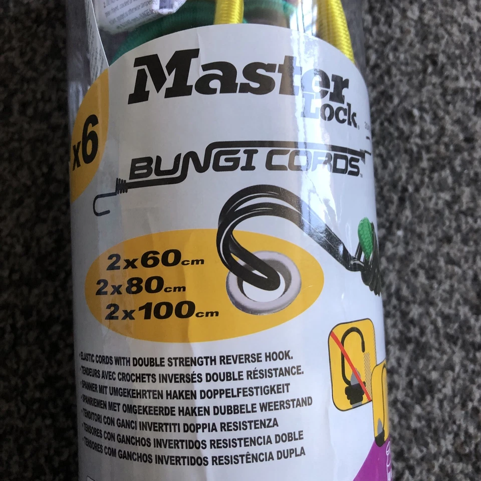 Master Lock 6 Piezas Cables elásticos Tarro Doble Fuerza Gancho Inverso MLK3040E Foto 2 de 4