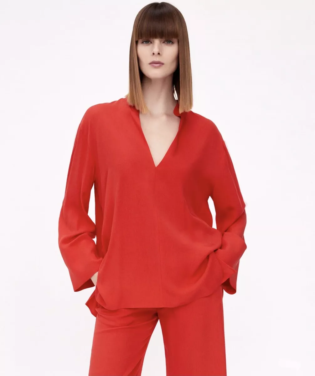 red blouse zara