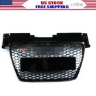 FRONT TTRS STYLE MESH BUMPER HOOD HEX GRILLE BLACK FOR 2007-2014 AUDI TT 8J