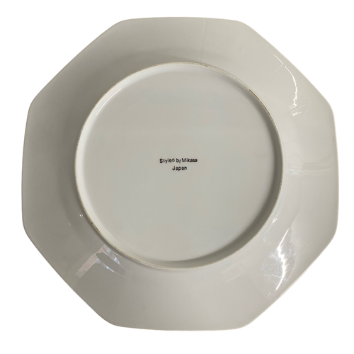 Vintage Styled by Mikasa Serving Plate 11.5" Octagon Abstract Floral Trim - Picture 4 of 5