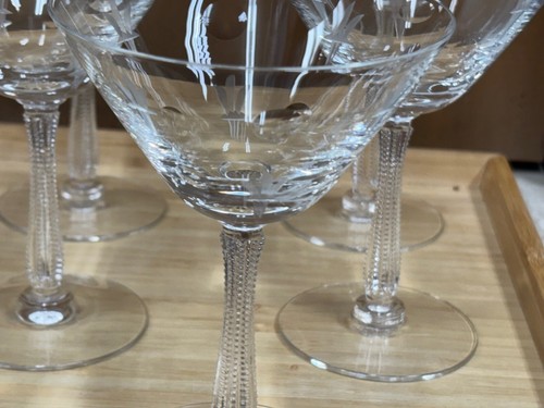 8 Nancy Prentiss LADY HILTON 50's Crystal Champagne / Tall Sherbet Glasses Set - Picture 3 of 4
