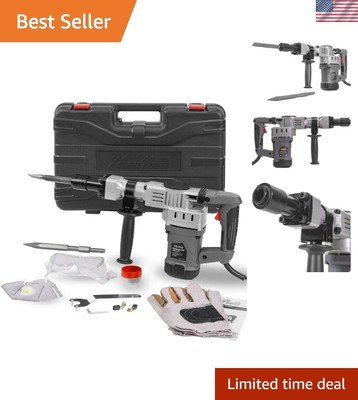 XtremepowerUS 1400W Demolition Hammer with Impact Storage Case & Chisels
