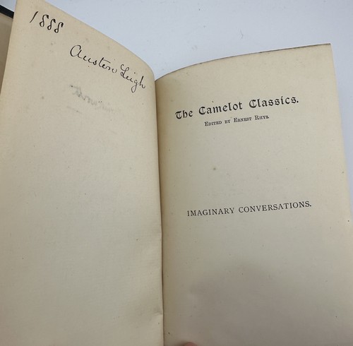 Imaginary Conversations Walter Savage Landor Camelot Classics Scott 1886 - Picture 6 of 12