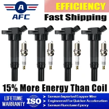 4 Ignition Coil pack UF651 +Spark Plug For Elantra Tucson Kia Soul OEM 1.8L 2.0L